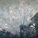 Mural de pared Jardín Celestial: Arte floral chinoiserie pintado a mano para interiores elegantes
