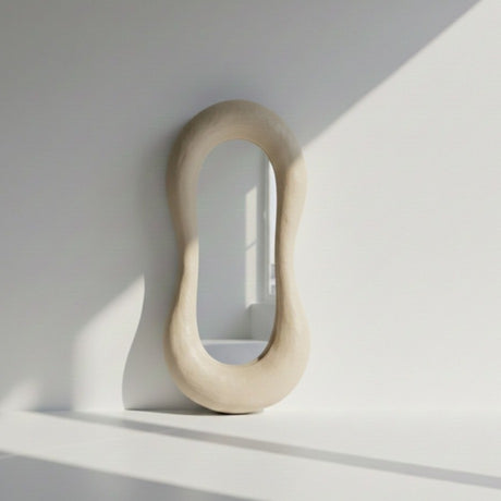 Jaz Mirror – Wabi-Sabi Inspired Full-Length Mirror with Organic Form and Natural Texture