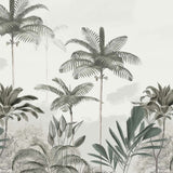 Tropical Palm Trees in Gray Tones Wallpaper - Artistic Nature Mural for Contemporary Interiors