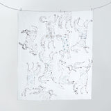 Enchanted Forest - Horses, Hand-Printed White Linen Tablecloth – Artistic Elegance for Sophisticated Dining