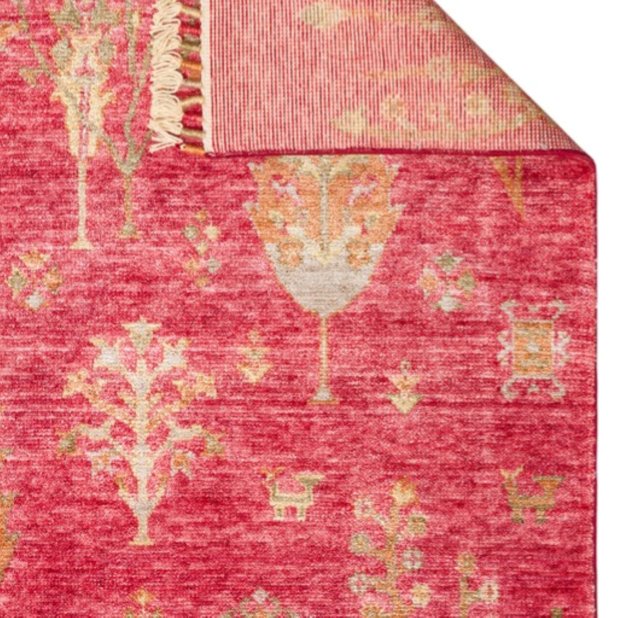 ZARA ZR 08 Red Autumn Artisan Tencel Rug | Hand-Loomed, Non-Shedding & Easy-Clean