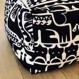 Safari Pouf – Handmade Ottoman Seat with Marimekko Fabric Animal Pattern