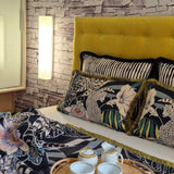 Whispering Tiger Throw – Double-Sided Faux Suede Bed Throw with Elegant Polycotton Ruffles