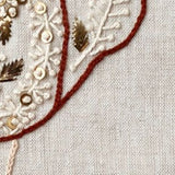 Sufi Beige Hand Embroidered Linen Cushion – Elegant Home Décor Accent for Stylish Interiors