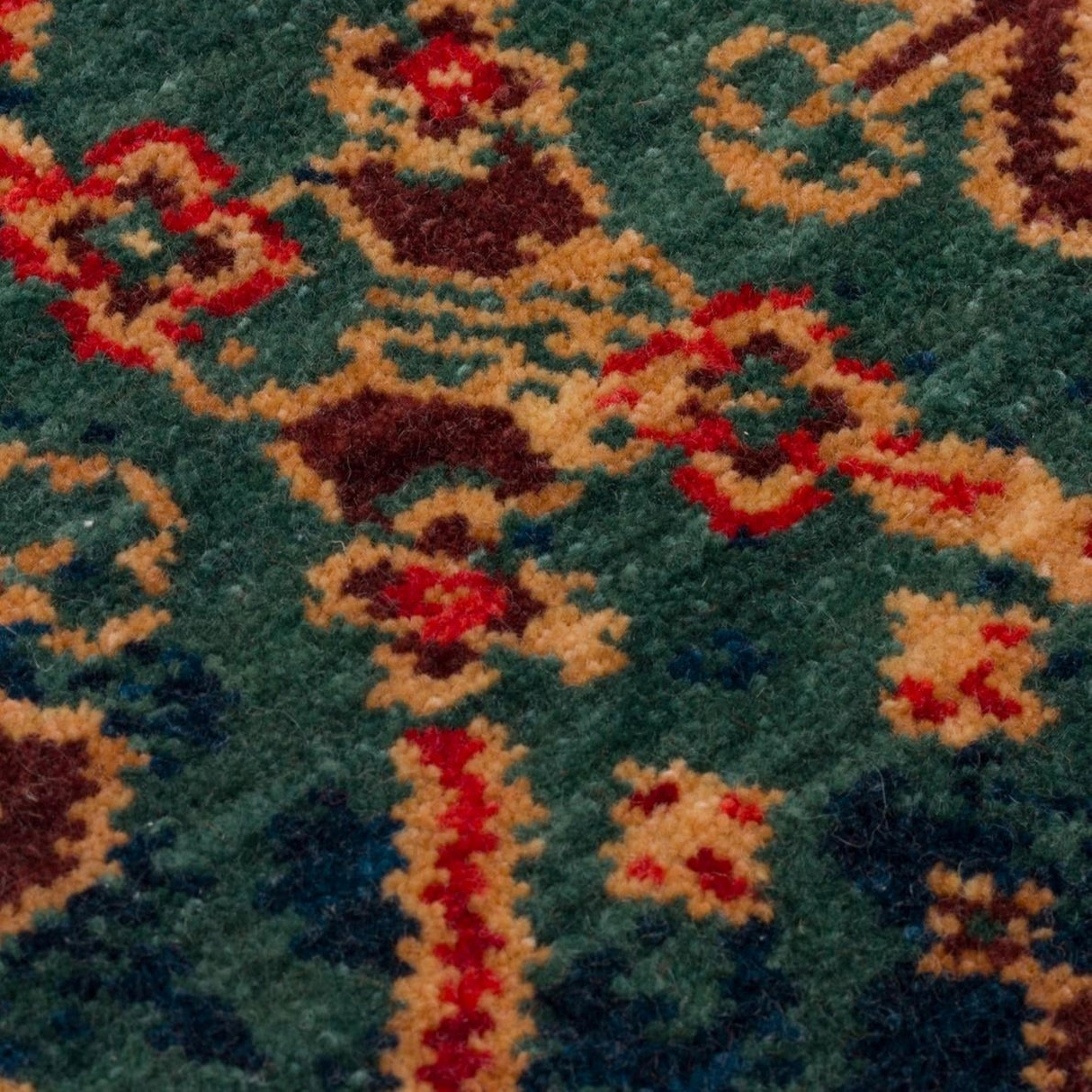 KADIM KDM 01 Navy Red - Anatolian Motif Artisan New Zealand Wool Rug | Hand-Loomed, Non-Shedding & Easy-Clean
