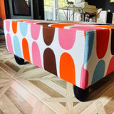 Capsula Coffee Table - Handmade Coffee Table with Marimekko Fabric Geometric Pattern