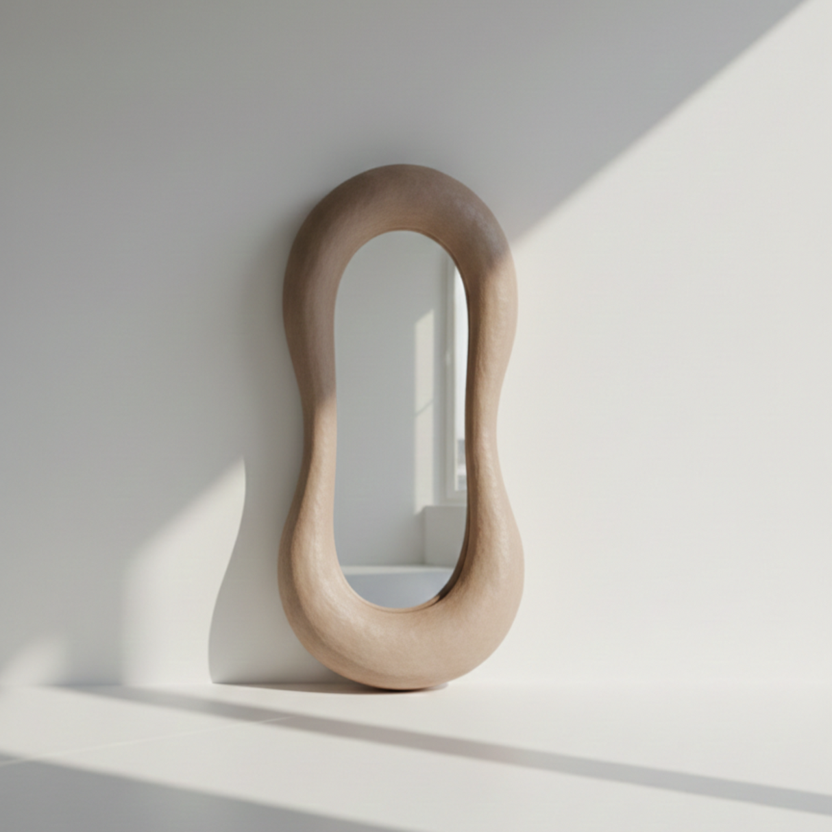 Jaz Mirror – Wabi-Sabi Inspired Full-Length Mirror with Organic Form and Natural Texture