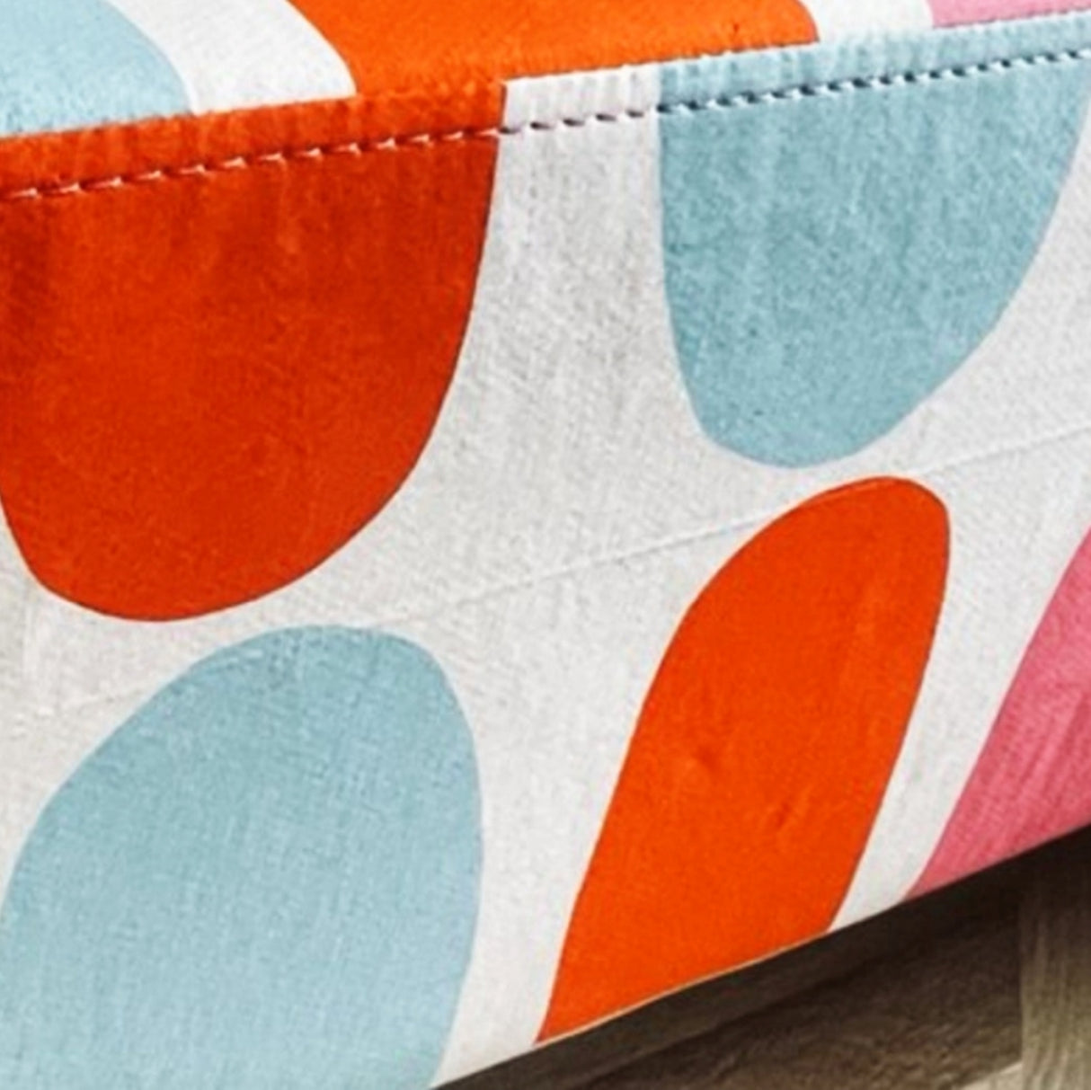 Capsula Coffee Table - Handmade Coffee Table with Marimekko Fabric Geometric Pattern