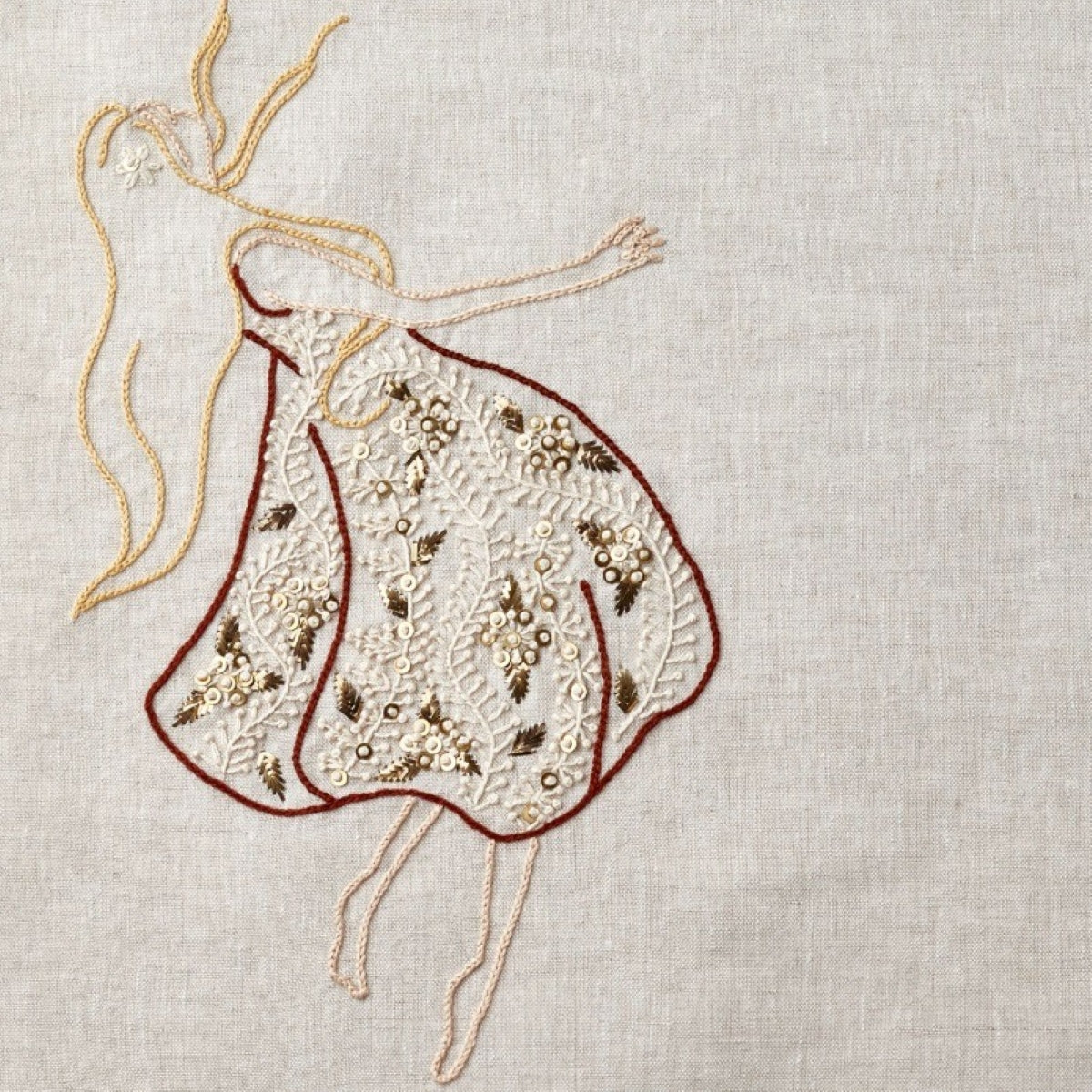Sufi Beige Hand Embroidered Linen Placemat Set Of Two – Elegant Home Décor Accent for Stylish Interiors