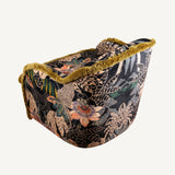 Whispering Tiger Armchair – Wooden Armchair with Polyester Velvet Fabric, Exotic Pattern