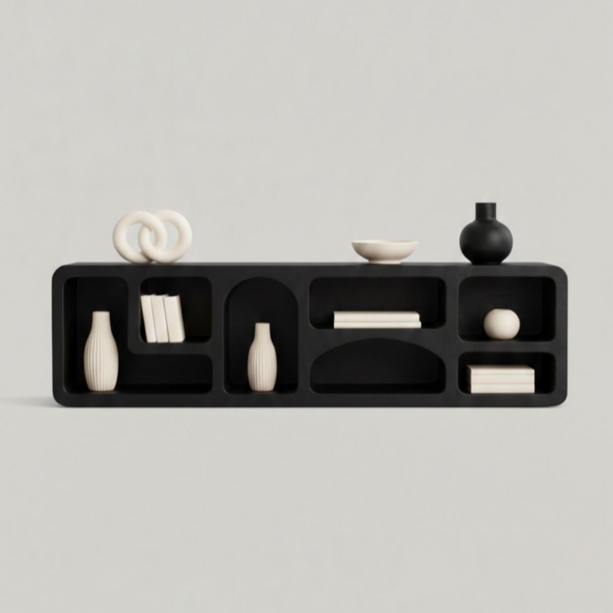 Casper Floor Display Unit – Wabi-Sabi Inspired Sculptural Shelving with Organic Form and Natural Texture