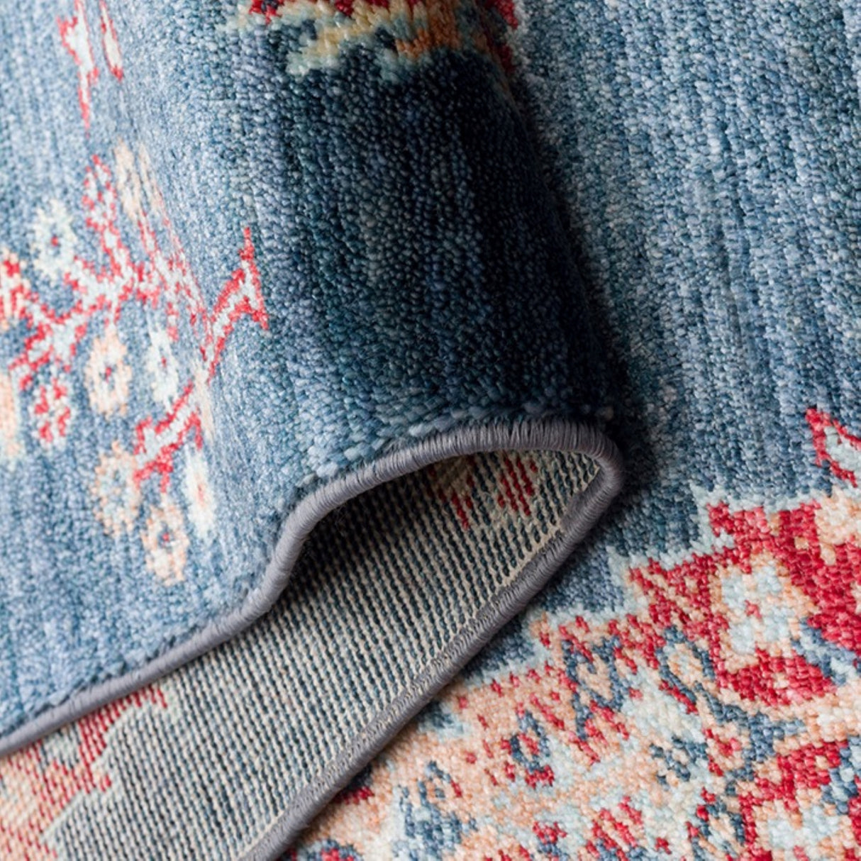 ZARA ZR 08 Navy Turquoise Artisan Tencel Rug | Hand-Loomed, Non-Shedding & Easy-Clean