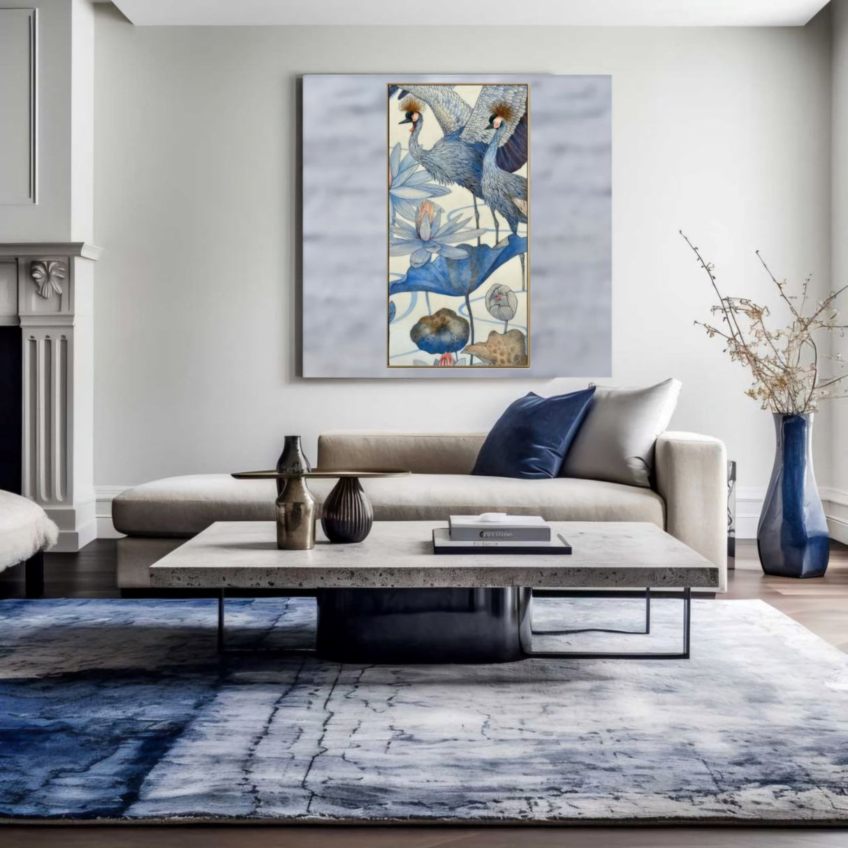 Pavo IIA - Luxury Framed Printed Wallpaper Art Panel