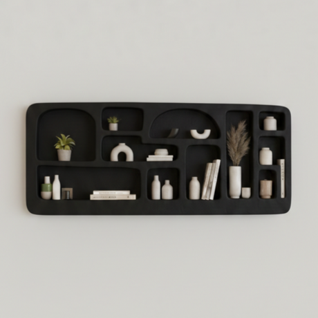 Voli Wall Mounted  Display Unit – Wabi-Sabi Inspired Sculptural Shelving with Organic Form and Natural Texture