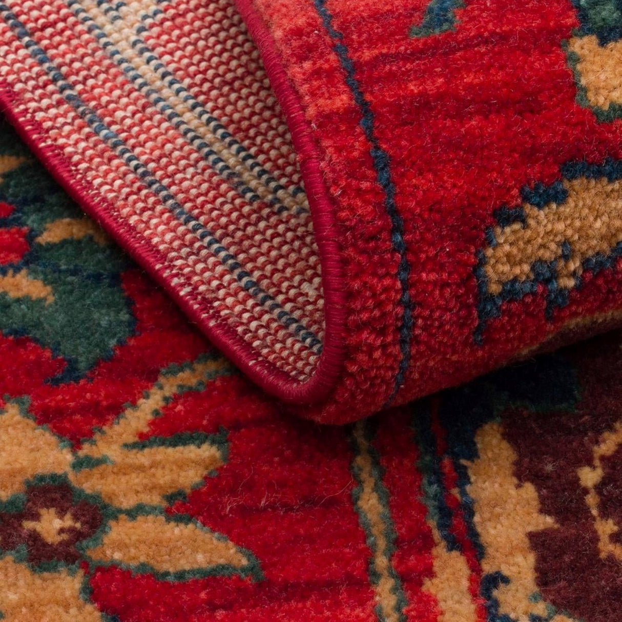 KADIM KDM 05 Red Vintage - Anatolian Motif Artisan New Zealand Wool Rug | Hand-Loomed, Non-Shedding & Easy-Clean
