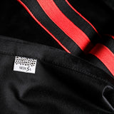 Arago - Lüks Kırmızı Çizgili Detaylı Siyah Polyester Kadife Perde – Şık İç Mekanlar İçin