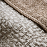 Remo – Beige Textured Drapery Curtain With Earth-Tone L-Shaped Border – For Modern & Natural Interiors