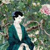 Celadon Garden Cracked - Luxury Frameless Printed Wallpaper Art Panel