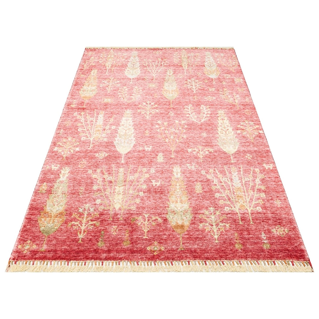 ZARA ZR 08 Red Autumn Artisan Tencel Rug | Hand-Loomed, Non-Shedding & Easy-Clean
