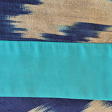 Kamola Unisex Kimono – Handwoven Silk-Cotton Ikat Kimono in Emerald, Fuchsia & Beige for Modern Bohemian Grace