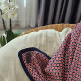 Omna Red Throw – Double-Sided Faux Suede Bed Throw with Elegant Polycotton Ruffles