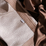 Remo – Beige Textured Drapery Curtain With Earth-Tone L-Shaped Border – For Modern & Natural Interiors