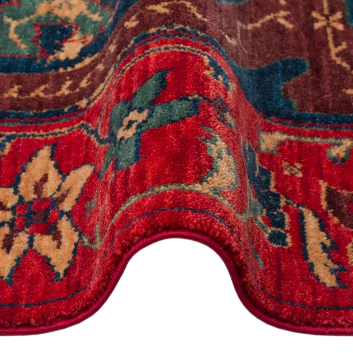 KADIM KDM 05 Red Vintage - Anatolian Motif Artisan New Zealand Wool Rug | Hand-Loomed, Non-Shedding & Easy-Clean