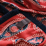 Braxely Red Throw – Double-Sided Faux Suede Bed Throw with Elegant Polycotton Ruffles