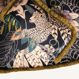 Whispering Tiger Armchair – Wooden Armchair with Polyester Velvet Fabric, Exotic Pattern