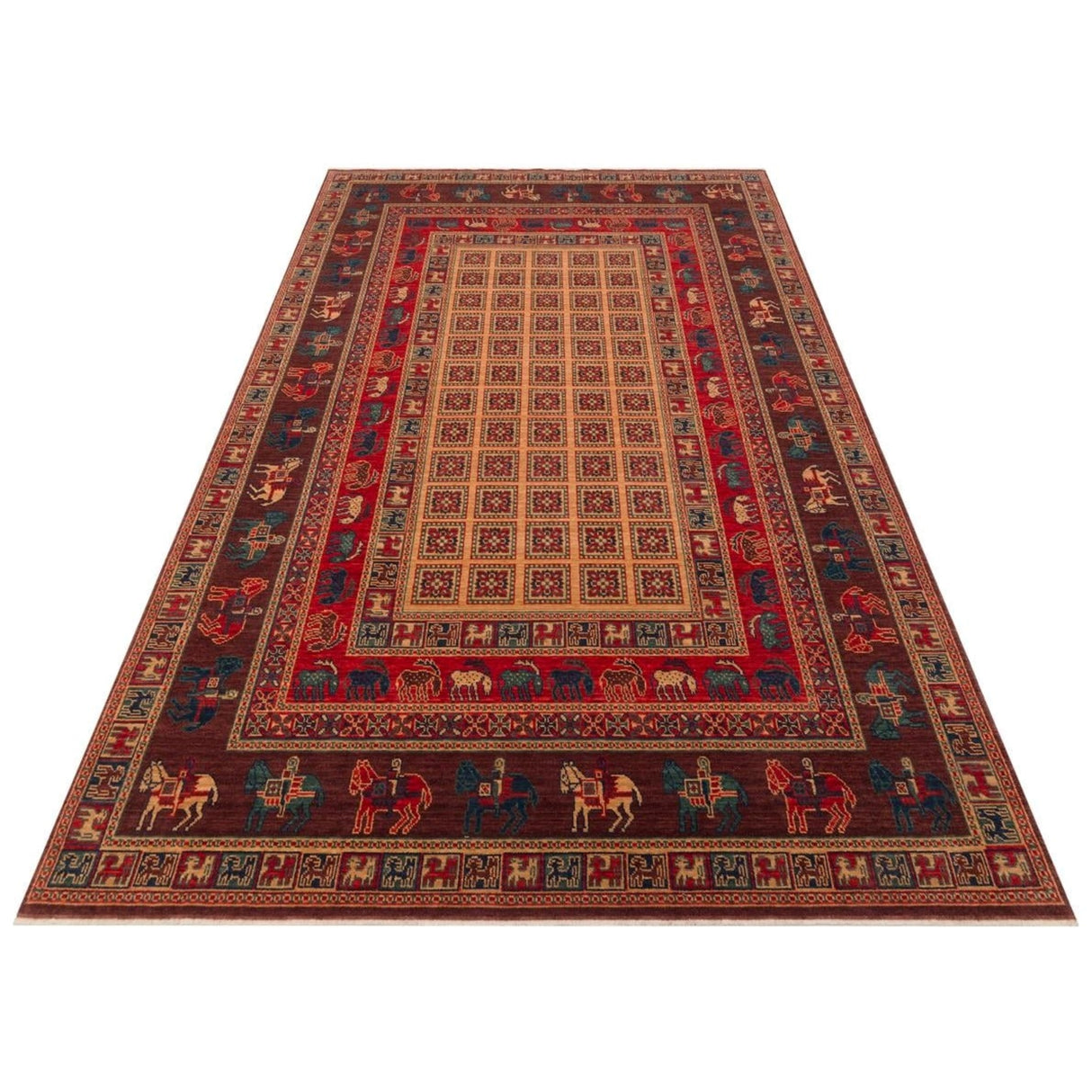 KADIM KDM 08 Violet - Anatolian Motif Artisan New Zealand Wool Rug | Hand-Loomed, Non-Shedding & Easy-Clean