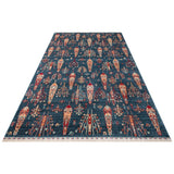 ZARA ZR 08 Navy Turquoise Artisan Tencel Rug | Hand-Loomed, Non-Shedding & Easy-Clean