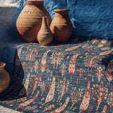 ZARA ZR 08 Navy Turquoise Artisan Tencel Rug | Hand-Loomed, Non-Shedding & Easy-Clean