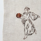Relief "Singer" Hand Embroidered Linen Napkin Set Of Two – Elegant Table Linen Décor for Stylish Tables