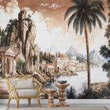 Papel pintado Ancient Riviera: mural arquitectónico pintado a mano para interiores clásicos