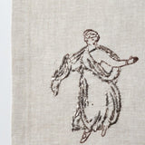 Relief "Dancer" Hand Embroidered Linen Napkin Set Of Two – Elegant Table Linen Décor for Stylish Tables