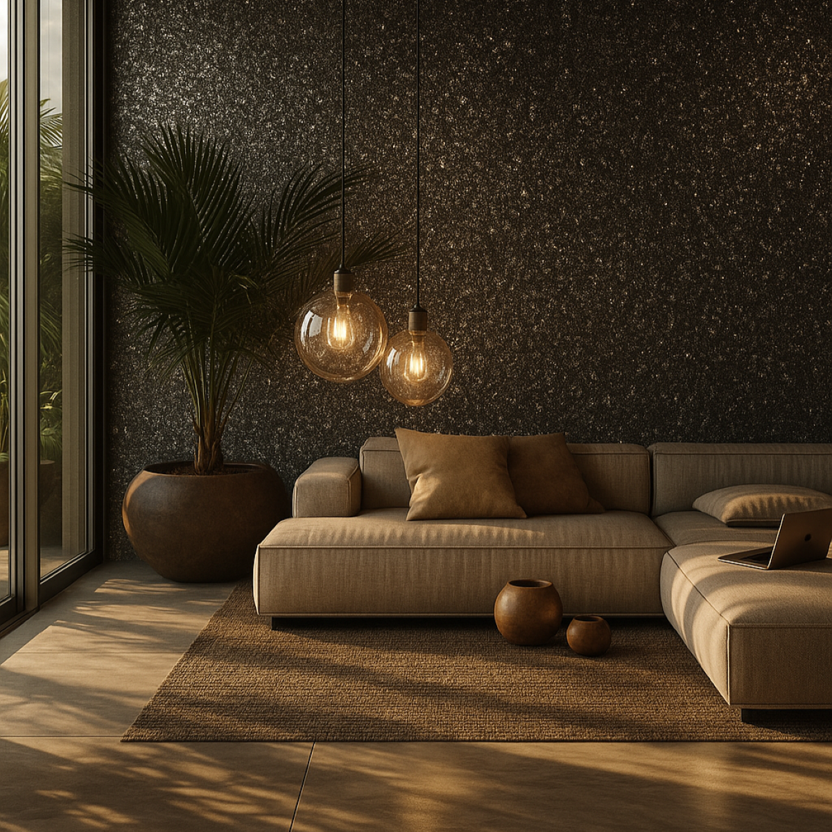 MDS012-PMC206 - Luxury Glittering Vermiculite Wallpaper - Natural Elegance for Walls
