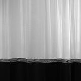Boro – Cortina negra con borde geométrico en zigzag en blanco y negro – Para interiores modernos y decorativos