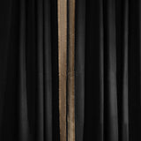 Ferge – Black Drapery Curtain With Luxury Gold Tassel Border – For Classic & Modern Sophisticated Interiors