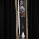 Ferge – Black Drapery Curtain With Luxury Gold Tassel Border – For Classic & Modern Sophisticated Interiors