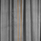 Sauro - Mustard Bouclé Line Sheer Linen-Look Curtain With Premium Mustard Bouclé Trim – For Stylish Contemporary Interiors
