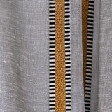 Sauro - Mustard Bouclé Line Sheer Linen-Look Curtain With Premium Mustard Bouclé Trim – For Stylish Contemporary Interiors