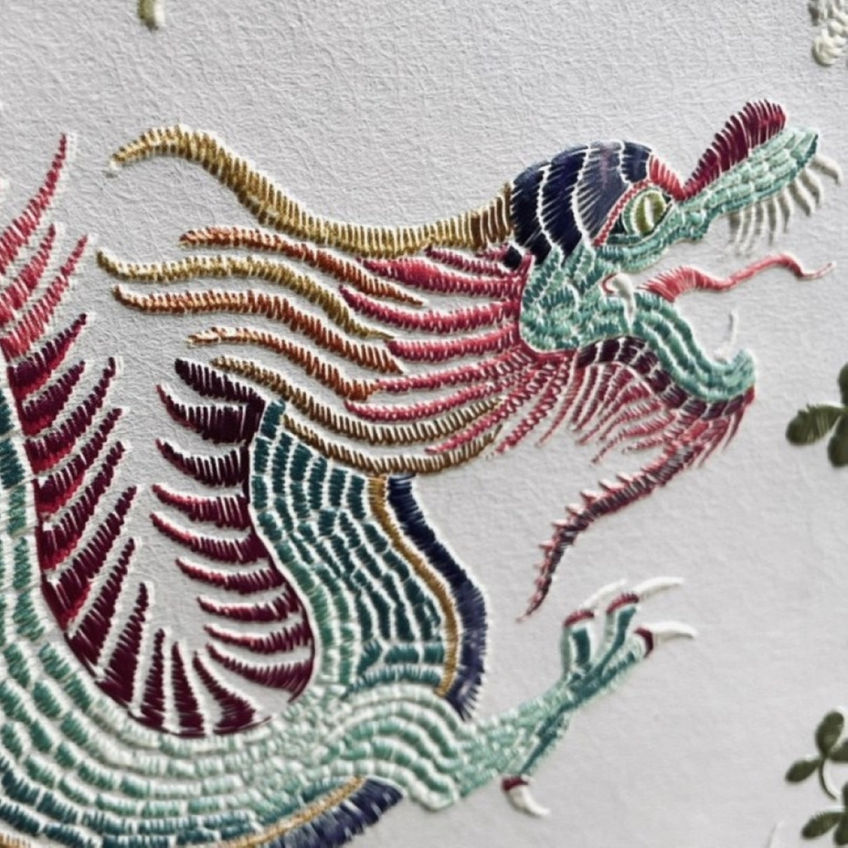 Dragons & Roses Wallpaper – Available in Printed and Embossed Versions - Mystical Wall Mural Design