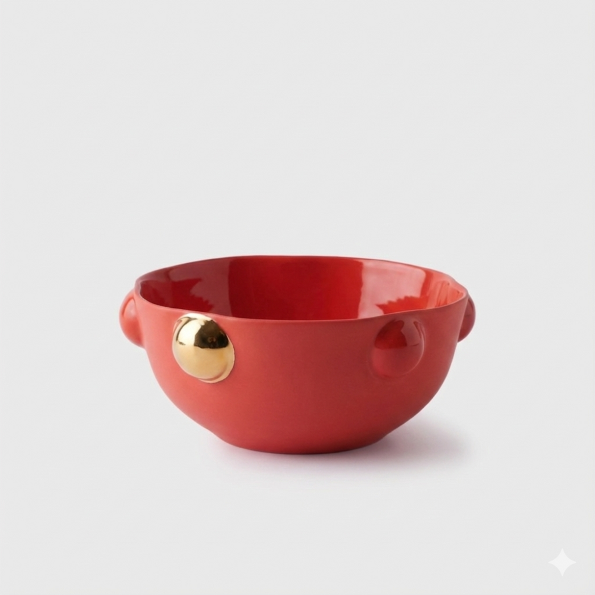 Cosmopolitan Porcelain Bowl Red, 300 ml – Elegant Home Décor With 24K Gold Details for Stylish Interiors