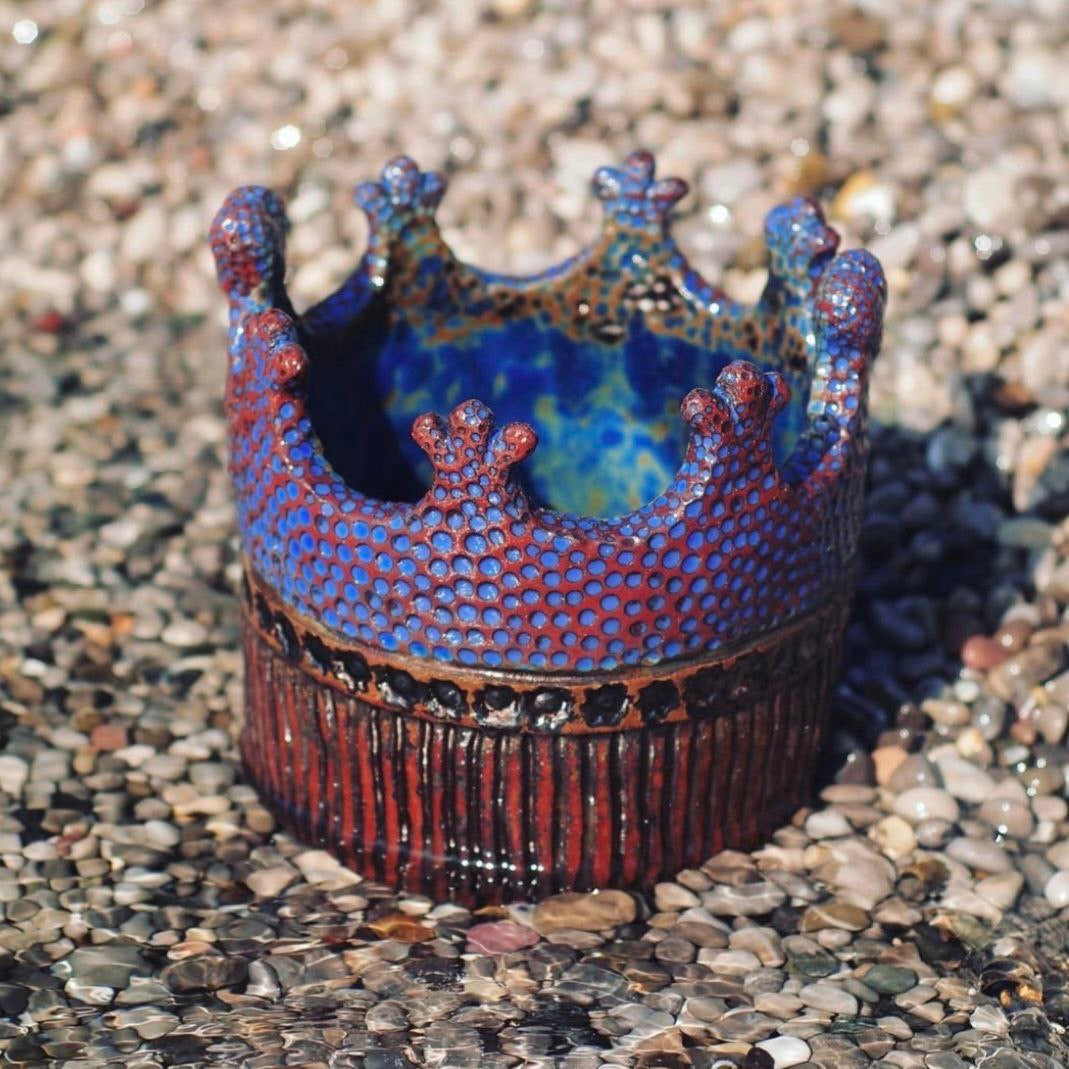 Crown Blue - Crown Series Handmade Ceramic Vases & Bowls – Artistic Royal Collection