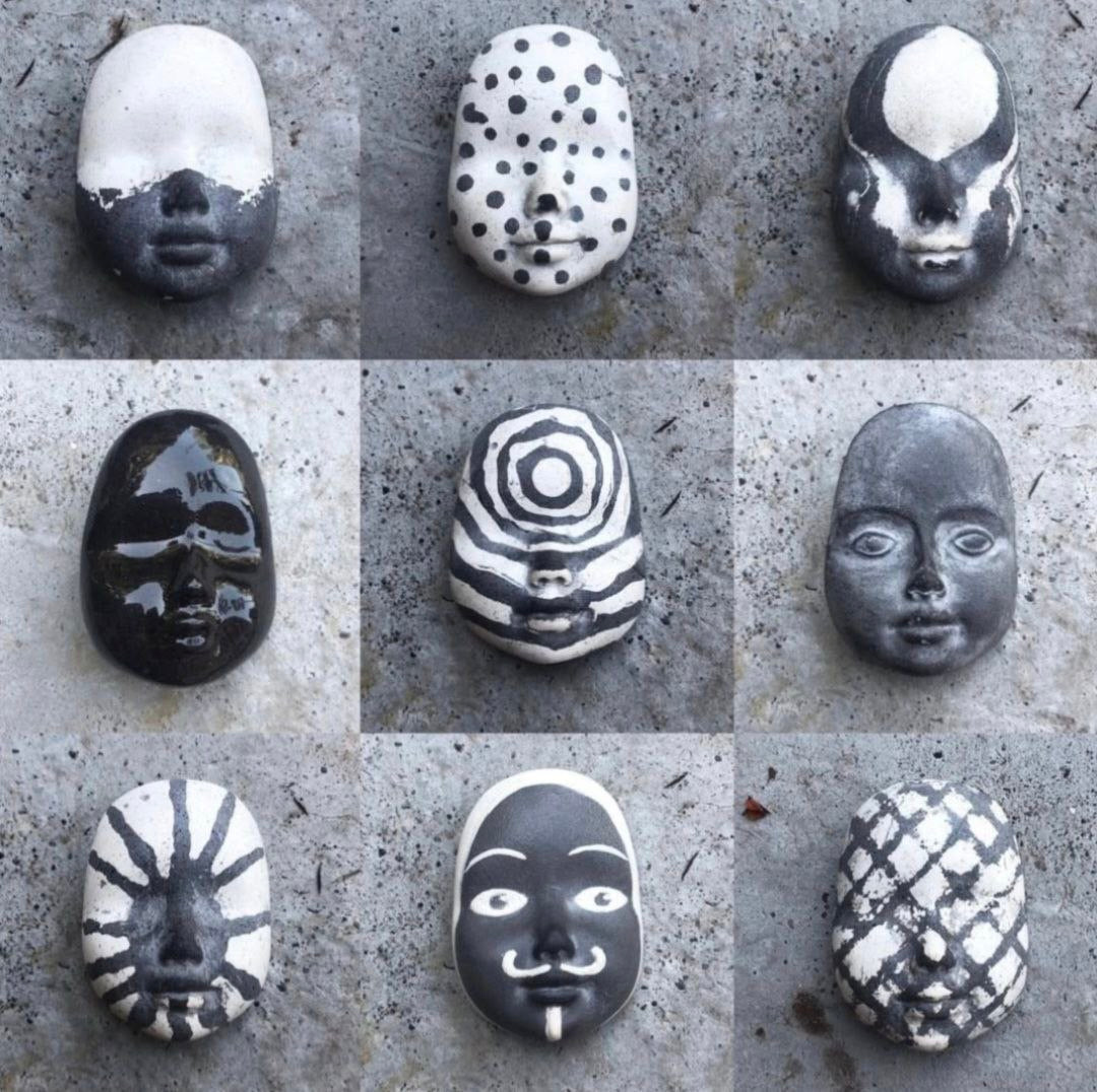 Mask 03 - Handmade Glazed Clay Face Mask – Unique Artistic Accessory