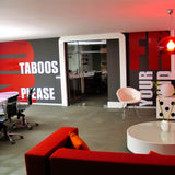 Graphic Design Studio Interior Design and Fit-Out Works - Red, White, Black & Grey Creative Workspace