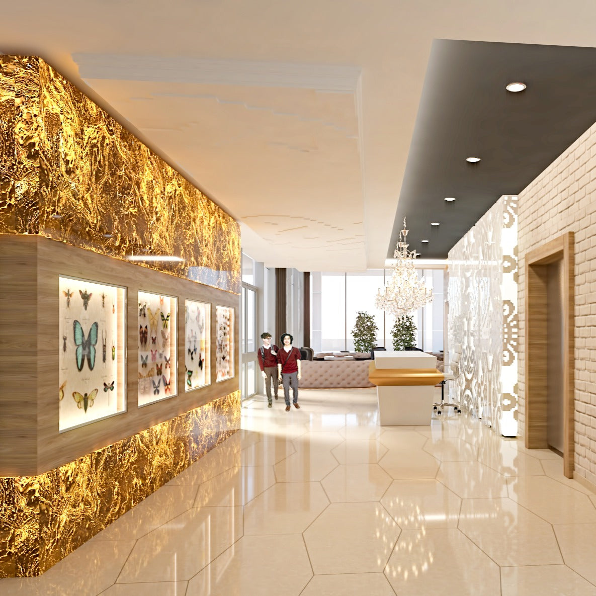 Diseño conceptual y acondicionamiento de vestíbulos Bilfen en Ankara, Estambul, Esmirna, Bursa e İskenderun, Turquía: espacios educativos contemporáneos y sofisticados
