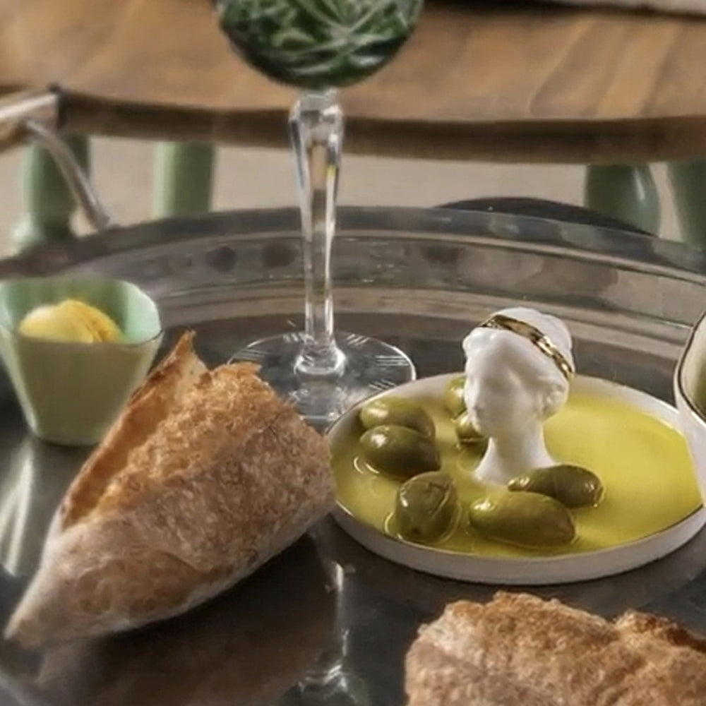 Arete Porcelain Serving Plate – Elegant Tableware With 24 K Gold Details for Stylish Dining