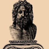 Papel pintado de la estatua de Sócrates sobre una columna: disponible en versiones impresas y en relieve para una elegancia clásica.