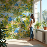 Papel pintado Royal Eden – Azul y verde – Disponible en versiones impresas y en relieve para interiores elegantes